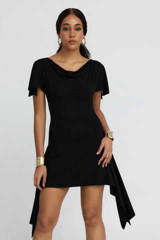 "Athena" Asymmetrical Backless Mini Dress